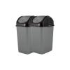 imageSuperio Mini Plastic Trash Can with Swing Top Lid 125 Gallon Compact Small Waste Bin Portable Garbage Can for Countertop Desktop Make up Vanity Bathroom Car Under Sink Dorm 5 Qt GreyBlack2