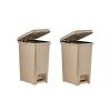 imageSuperio Slim Step On Trash Can Beige Waste Bin with Foot Pedal Lid 26 Liter Kitchen Under Desk Office Bedroom Bathroom 1 4 Gallon25 Gallon