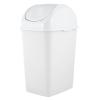 imageSuperio Small 25 Gallon Plastic Trash Can with Swing Top Lid Compact Slim Waste Bin for Under Desk Office Bedroom Bathroom Dorm Room 10 Qt Portable Garbage Can White25 Gallon