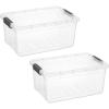 imageSuperio Storage Bins with Lids 2 Pack 21 Qt Clear Boxes for Organizing Stackable Plastic Containers BPA Free NonToxic Odor Free Organizer for Home Office Dorm