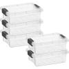 imageSuperio Under Bed Storage Containers with Wheels 3 Pack Flat Clear Storage Bin Stackable Large Storage Latch Box with Lids Store Cloths Bedding Linen For Under The Bed Garage HomeXSmall