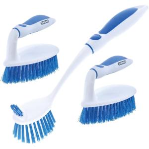 imageDeep Cleaning Brush Scrubber Set of 32 Double Sided Dish and Vegetable Brush and 1 AllPurpose Scrub Brush  Heavy Duty NonScratch Multipurpose Utility Scrubber for Home Kitchen Bathroom  Blue