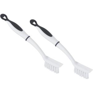 imageGrout Cleaner Scrub Brush Small with Stiff Bristles Slim Corner Edge Cleaning Brush Grey Deep Clean Kitchen Tile and Shower Scrubber Brush2 Pack