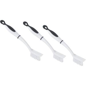 imageGrout Cleaner Scrub Brush Small with Stiff Bristles Slim Corner Edge Cleaning Brush Grey Deep Clean Kitchen Tile and Shower Scrubber Brush3 Pack