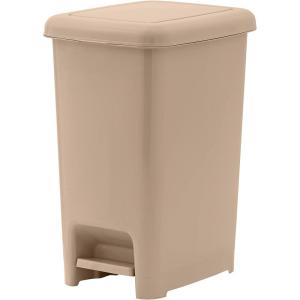 imageSuperio 105 Gal Slim Step On Pedal Plastic Trash Can Waste Bin for Under Desk Office Bedroom Bathroom 42 Qt Beige 2