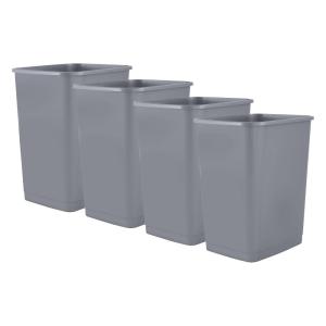 imageSuperio 45 Gallon Slim Plastic Trash Can  Medium Waste ampamp Recycle Bin Only for Under Desk Kitchen Cabinet Office Bedroom Bathroom Dorm Indoor ampamp Outdoor Use 18 Qt Grey4  Grey