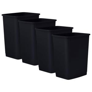 imageSuperio 45 Gallon Slim Plastic Trash Can  Medium Waste ampamp Recycle Bin Only for Under Desk Kitchen Cabinet Office Bedroom Bathroom Dorm Indoor ampamp Outdoor Use 18 Qt Grey4  Black
