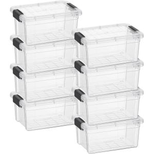 imageSuperio Clear Plastic Storage Bin with LidNonToxic BPA Free Odor Free Organizer Storage Box Stackable Plastic Tote for Home Garage School and Office 11 Quart 6Pack3 Qt