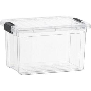 imageSuperio Clear Storage Box with Lid Plastic Container Bin for Organizing Stackable Crate BPA Free Non Toxic Odor Free Organizer for Home Office School and Dorm 20 Qt Deep147 Quart