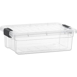 imageSuperio Clear Storage Box with Lid Plastic Container Bin for Organizing Stackable Crate BPA Free Non Toxic Odor Free Organizer for Home Office School and Dorm 20 Qt Deep2 qt