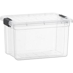 imageSuperio Clear Storage Box with Lid Plastic Container Bin for Organizing Stackable Crate BPA Free Non Toxic Odor Free Organizer for Home Office School and Dorm 20 Qt Deep825x55x8