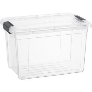 imageSuperio Clear Storage Box with Lid Plastic Container Bin for Organizing Stackable Crate BPA Free Non Toxic Odor Free Organizer for Home Office School and Dorm 20 Qt Deep1175x8x11