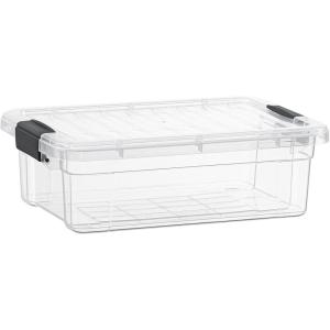 imageSuperio Clear Storage Box with Lid Plastic Container Bin for Organizing Stackable Crate BPA Free Non Toxic Odor Free Organizer for Home Office School and Dorm 20 Qt Deep1175x8x375