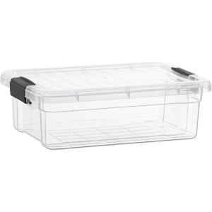 imageSuperio Clear Storage Box with Lid Plastic Container Bin for Organizing Stackable Crate BPA Free Non Toxic Odor Free Organizer for Home Office School and Dorm 20 Qt Deep1625x11x5
