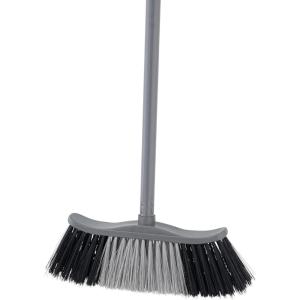 imageSuperio Design Broom Fancy Black and White Angle Broom Cute Splash Design Kitchen Broom with Safety Bumper 48quot Indoor and Outdoor Sweeping ToolDark Grey