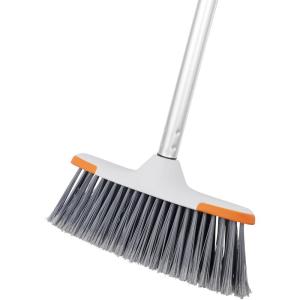 imageSuperio Design Broom Fancy Black and White Angle Broom Cute Splash Design Kitchen Broom with Safety Bumper 48quot Indoor and Outdoor Sweeping ToolGray