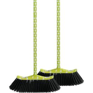 imageSuperio Design Broom Fancy Black and White Angle Broom Cute Splash Design Kitchen Broom with Safety Bumper 48quot Indoor and Outdoor Sweeping ToolPolka Dot Design