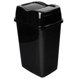 imageSuperio Garbage Can with Swing TopSplit Lid  Large Kitchen Trash Can with Lid  Durable Plastic Slim ampamp Sturdy Trash Bin  Fingerprint Resistant  13 Gallon  50 qt  50 L  BlackBlack