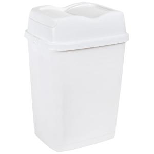 imageSuperio Garbage Can with Swing TopSplit Lid  Large Kitchen Trash Can with Lid  Durable Plastic Slim ampamp Sturdy Trash Bin  Fingerprint Resistant  9 Gallon  35 L BlackWhite