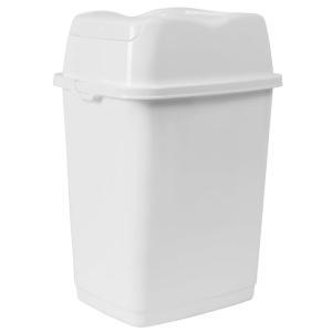 imageSuperio Garbage Can with Swing TopSplit Lid  Small Trash Can with Lid  Durable Plastic  Slim ampamp Sturdy Trash Bin  Fingerprint Resistant  125 Gallon  5 qt  5 L  Grey BrandWhite