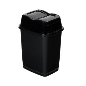 imageSuperio Garbage Can with Swing TopSplit Lid  Small Trash Can with Lid  Durable Plastic  Slim ampamp Sturdy Trash Bin  Fingerprint Resistant  125 Gallon  5 qt  5 L  Grey BrandBlack