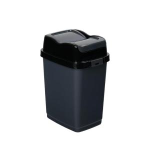 imageSuperio Garbage Can with Swing TopSplit Lid 2 Pack  Small Trash Can with Lid  Durable Plastic  Slim ampamp Sturdy Trash Bins  Fingerprint Resistant  25 Gallon  105 qt  10 L  BlackGrey