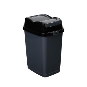 imageSuperio Garbage Cans with Swing TopSplit Lids  Small Trash Cans with Lids  Durable Plastic  Slim ampamp Sturdy Trash Bin  Fingerprint Resistant  45 Gallon  19 qt  18 L  BlackGrey