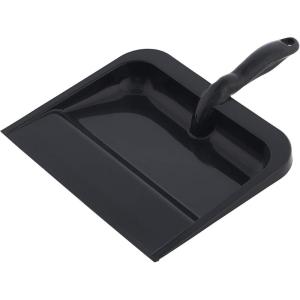 imageSuperio Heavy Duty Plastic Dustpan with Comfort Grip Handle Black Durable Lightweight Multi Surface Dust Pan Easy Broom Sweeping 10 inches Wide 3PackBlack