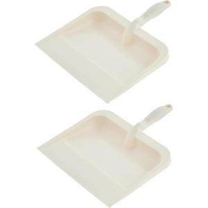 imageSuperio Heavy Duty Plastic Dustpan with Comfort Grip Handle Black Durable Lightweight Multi Surface Dust Pan Easy Broom Sweeping 10 inches Wide 3PackWhite