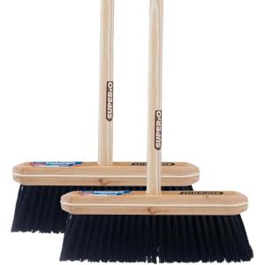 imageSuperio Kitchen Broom Premium Black Tampico Bristles Wood USA Handle Heavy Duty Household Broom  Easy Swiping Dust and Wisp Home Kitchen Bedroom Lobby Floors and Corners2 Pack Wood Handle