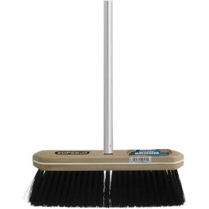 imageSuperio Kitchen Broom Premium Black Tampico Bristles Wood USA Handle Heavy Duty Household Broom  Easy Swiping Dust and Wisp Home Kitchen Bedroom Lobby Floors and CornersMetal Handle