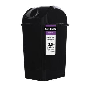 imageSuperio Kitchen Trash Can 13 Gallon with Swing Lid Plastic Tall Garbage Can Outdoor and Indoor Large 52 Qt Recycle Bin and Waste Basket for Home Office Garage Patio Restaraunt Black 1 Count25 Gallon