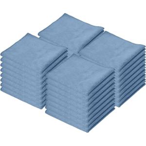 imageSuperio Microfiber Cleaning Cloth Highly Absorbent Cleaning Rags for House Kitchen BathroomCar 12quotx12quot 24 Pack Blue MultiPurpose StreakFree lintFree Towels