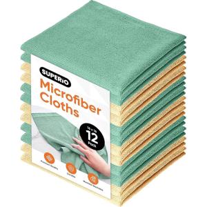 imageSuperio Pink Microfiber Cleaning Cloth for Cars Kitchen Bathroom 16x16 Miracle Cloth Lint Free Rags for Cleaning House Washable Reusable No Detergents Needed Scratch ampamp Streak Free 12 PackYellowGreen