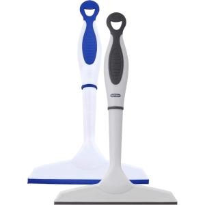 imageSuperio Rubber Squeegee 2 Pack Streak Free All Purpose Window Squeegee Comfort Grip Handle and Hanging Hook Red 10 Inch 2 PackBlue Grey