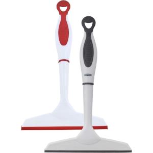 imageSuperio Rubber Squeegee 2 Pack Streak Free All Purpose Window Squeegee Comfort Grip Handle and Hanging Hook Red 10 Inch 2 PackGrey Red