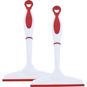 imageSuperio Rubber Squeegee 2 Pack Streak Free All Purpose Window Squeegee Comfort Grip Handle and Hanging Hook Red 10 Inch 2 PackRed