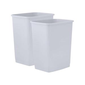 imageSuperio Small 25 Gallon Plastic Trash Can Waste Bin for Under Desk Office Bedroom Bathroom 10 Qt White Smoke2  Smoke