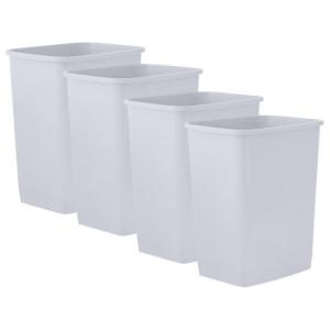 imageSuperio Small 25 Gallon Plastic Trash Can Waste Bin for Under Desk Office Bedroom Bathroom 10 Qt White Smoke4  Smoke