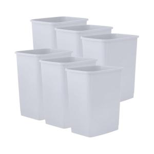 imageSuperio Small 25 Gallon Plastic Trash Can Waste Bin for Under Desk Office Bedroom Bathroom 10 Qt White Smoke6  Smoke