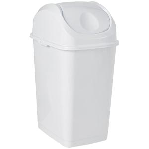 imageSuperio Small 25 Gallon Plastic Trash Can with Swing Top Lid Compact Slim Waste Bin for Under Desk Office Bedroom Bathroom Dorm Room 10 Qt Portable Garbage Can White9 Gallon