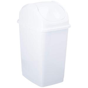 imageSuperio Small 25 Gallon Plastic Trash Can with Swing Top Lid Compact Slim Waste Bin for Under Desk Office Bedroom Bathroom Dorm Room 10 Qt Portable Garbage Can White45 Gallon