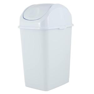 imageSuperio Small 25 Gallon Plastic Trash Can with Swing Top Lid Compact Slim Waste Bin for Under Desk Office Bedroom Bathroom Dorm Room 10 Qt Portable Garbage Can White125 Gallon