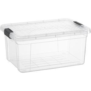 imageSuperio Small Clear Storage Box with Lid 66 Quart Plastic Container Bins for Organizing Stackable Crates BPA Free Non Toxic Odor Free Organizers for Home Office School and Dorm