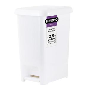 imageSuperio Superio Slim Pedal Trash Can 16 Qt White25