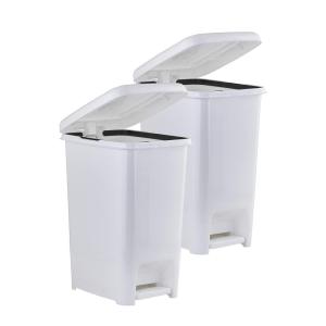 imageSuperio Superio Slim Pedal Trash Can 16 Qt White25 Gallon