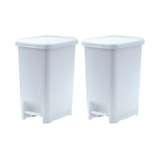 imageSuperio Superio Slim Pedal Trash Can 16 Qt White4 Gallon 2