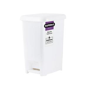 imageSuperio Superio Slim Pedal Trash Can 16 Qt White4 Gallon