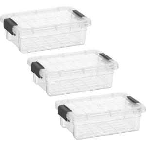 imageSuperio Under Bed Storage Containers with Wheels 3 Pack Flat Clear Storage Bin Stackable Large Storage Latch Box with Lids Store Cloths Bedding Linen For Under The Bed Garage Home127 Qt