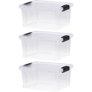 imageSuperio Under Bed Storage Containers with Wheels 3 Pack Flat Clear Storage Bin Stackable Large Storage Latch Box with Lids Store Cloths Bedding Linen For Under The Bed Garage Home66 Qt